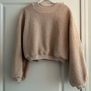 Petal & Pup Sherpa Cropped Pullover
